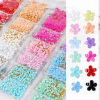MAFANAILS 3D Acrylic Flower Nail Charms – Mixed Gold Bead & Pearl Set, 1000+pcs