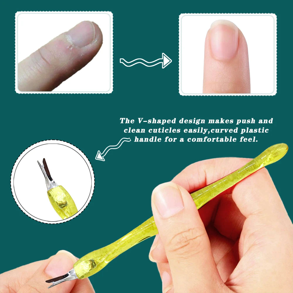 Cuticle Trimmer Dead Skin Fork – Stainless Steel Nail Cleaning Tool, 100 Pieces
