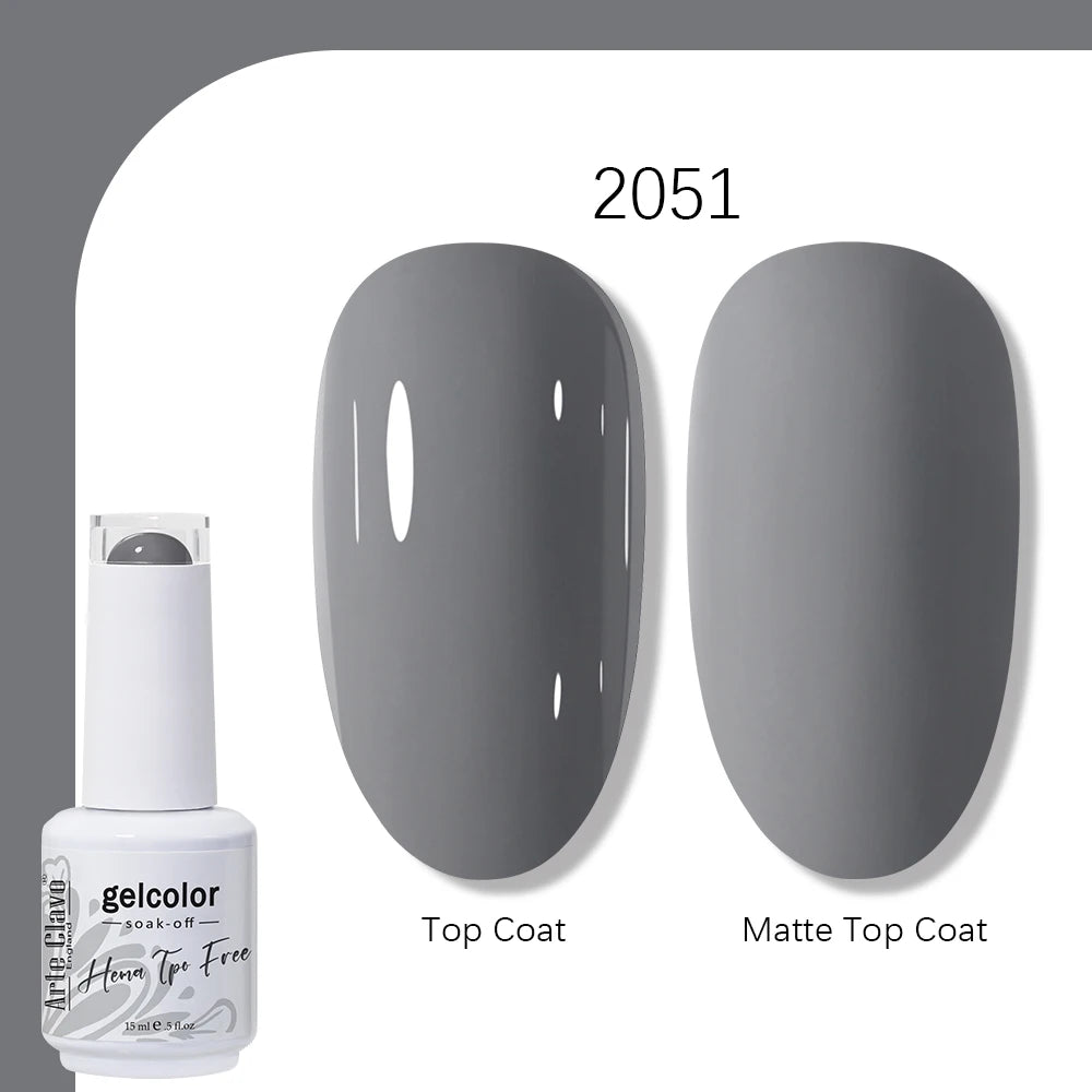 Arte Clavo Gel Nail Polish 400 Colors15ml Semi Permanent Gel Varnish Base Top Coat Nail Art Manicure Soak Off LED UV Salon Gel