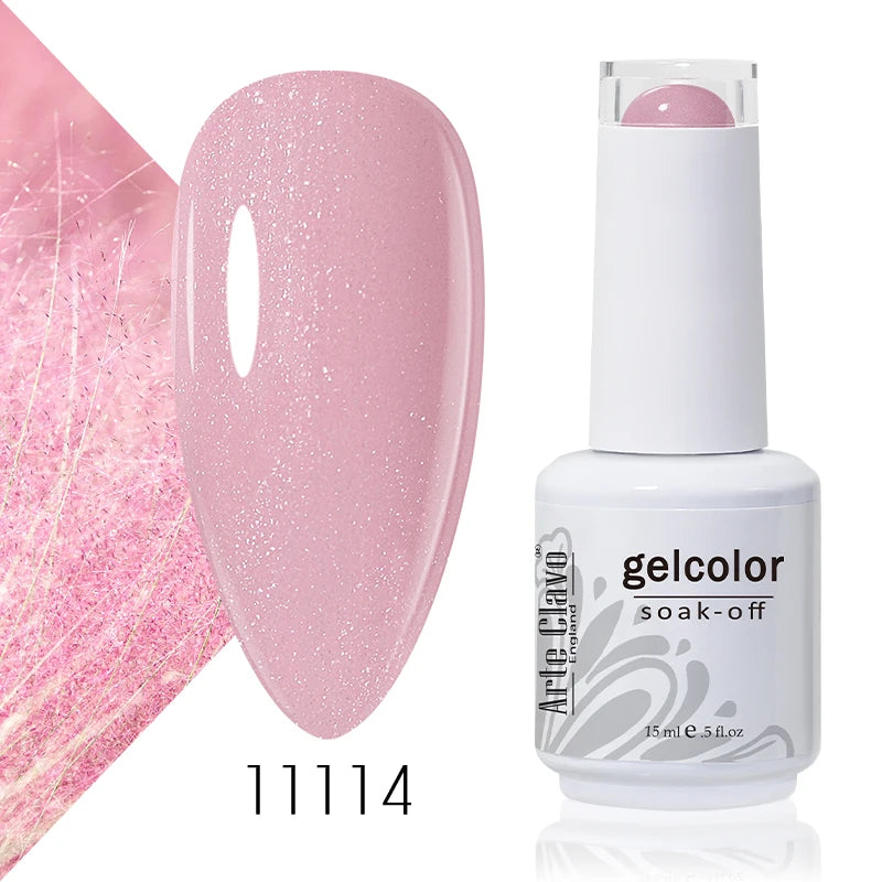 Arte Clavo 15ml Gel Nail Polish Nail Supply Wholesale Soak Off UV LED Gel Lacquer Nail Art Glitter Polish Long Lasting Gel