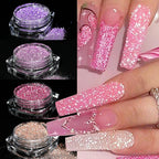 8-Piece Holographic Nail Glitter Powder Set – Chromatic Reflective Mirror Dust