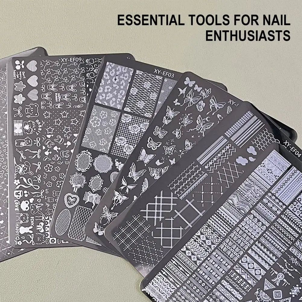 3D Lace & Bow Nail Transfer Stamping Template – Elegant Manicure Design