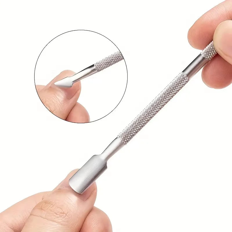 Stainless Steel Cuticle Pusher & Triangle Scraper – Gel Polish & Dead Skin Remover