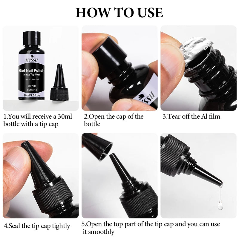Mtssii Base Gel & No-Wipe Top Coat Kit – 30ml DIY Nail Art Set