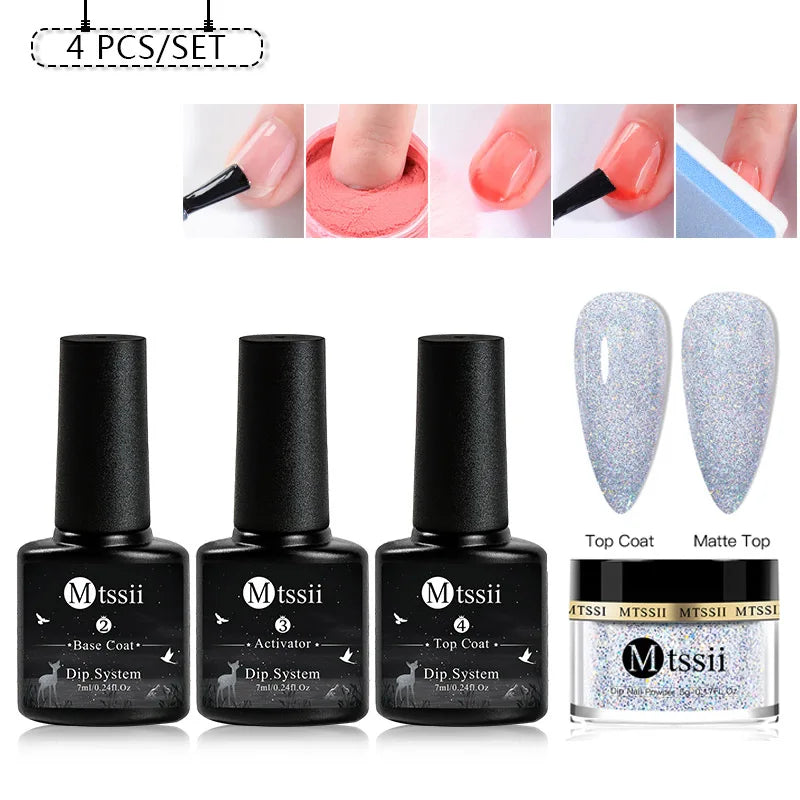 Mtssii 1/5pcs Dipping Nail Powder System Base Top Activator for Dip Nail Glittering Power Dust Without UV Lamp Needed