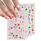 MAFANAILS 5D Embossed Sea Shell Nail Stickers – Ocean Beach Starfish Decals