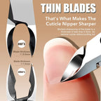 Stainless Steel Cuticle Cutter Set – Scissor Nippers & Double-End Pusher, 4 Pieces