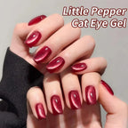 MAFANAILS Christmas Red Cat's Eye Gel Nail Polish – Sparkling Ruby Magnetic Gel
