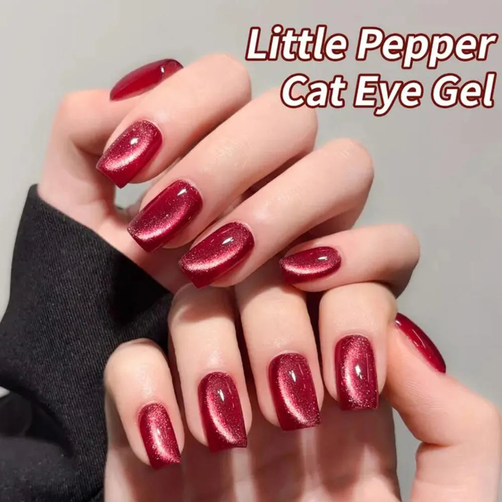 10ml Christmas Red Cat‘s Eye Gel Nail Polish Sparkling Ruby Red Magnetic Nail Gel UV LED Soak Off Manicure Salon DIY Tools 2025