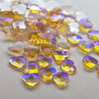 Heart Flatback Nail Rhinestones – 12-Cut Faceted Crystal Art Stones