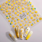 5D Summer Lemon Jelly Nail Sticker – Embossed Fruit Decal