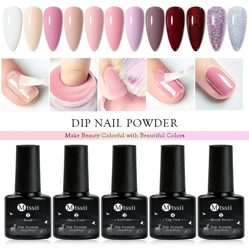 Mtssii 5g/10g Dipping Nail Powder Natural Dry For Manicure Nails Accessories No Need Lamp Cure Acrylic Powder Dipping System