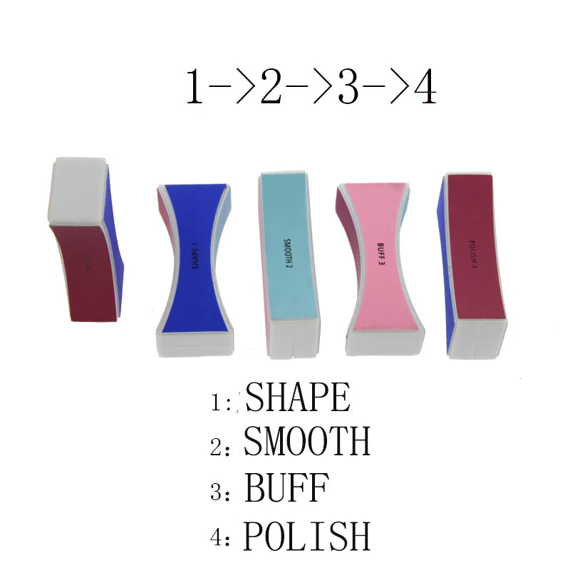 4Pcs/Set 4 in 1 Steps 4 Sides Nail Buffer And Files Block Women Girls Nail Art Tool Manicure Nail Buffer Block