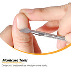 Hook Type Stainless Steel Cuticle Pusher & Gel Polish Scraper