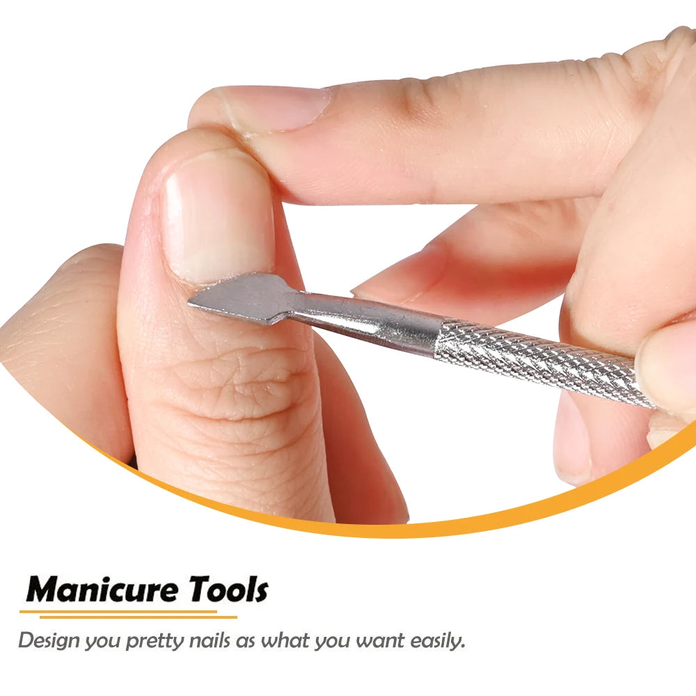 Double-Ended Stainless Steel Cuticle Pusher – Dead Skin & Gel Remover