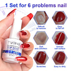 TWOING Rubber Build Base & Diamond Shine No-Wipe Top Coat Set