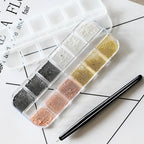MAFANAILS Mini Caviar Bead Nail Charms with Magnetic Pen – Gold & Silver Steel Beads