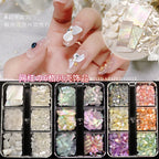 Irregular Shell-Shaped Nail Charms – Holographic Sparkle Seashell Flakes