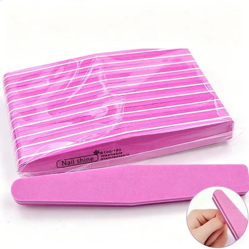 2 5 10PCS Professional Double Sided Nail File Block Sponge Nail Buffer Sanding Polishing Pedicure Manicure Kit