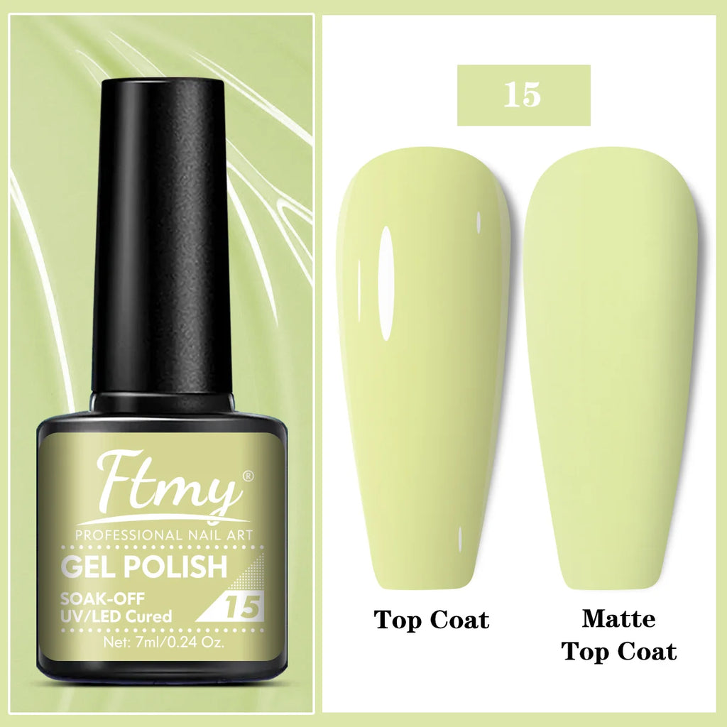 1pcs Colors Bright and Vibrant Gel Nail Polish - Perfect for Spring and Summer Manicures - UV/LED Soak Off Varnish for DIY Nail