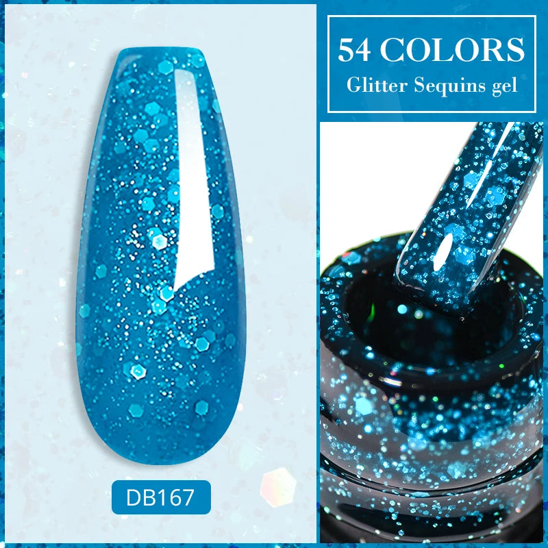 Mtssii Glitter Sequins Gel Nail Polish – Sparkling Soak-Off UV/LED Gel