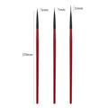 Nail Art Liner Brush Set – Thin Stripe Line Drawing Pens, 3 Pieces (5/7/11mm)