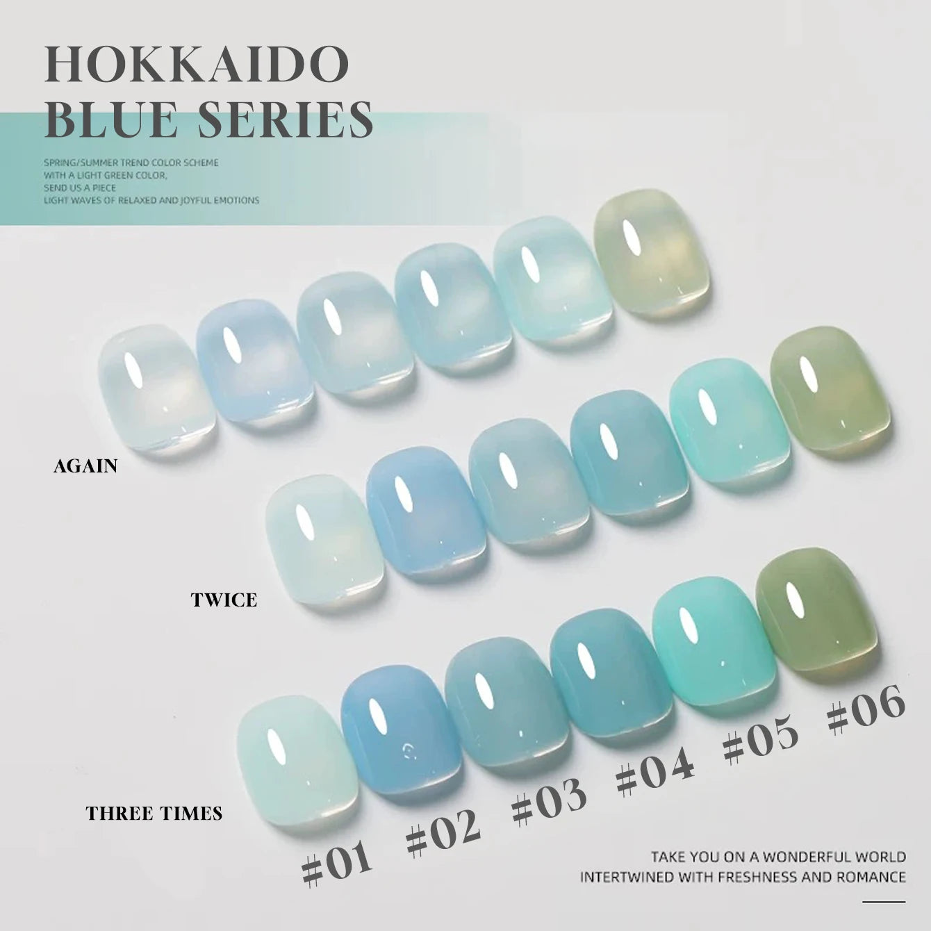 MIANEL 1-6pcs 12ML Summer Nails New Japanese Mint Mambo Series Gel Nail Polish Ice Clear Green Blue Series Nail Polish