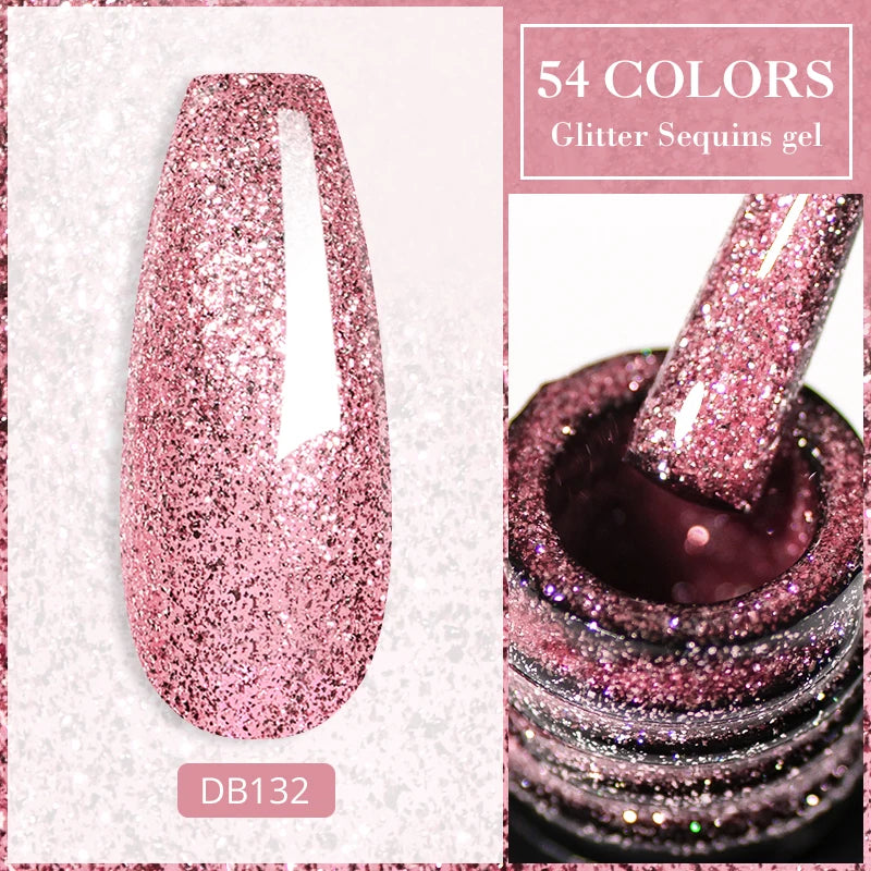 Mtssii Glitter Sequins Gel Nail Polish – Sparkling Soak-Off UV/LED Gel