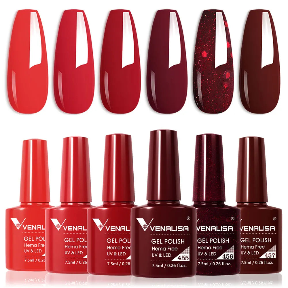 VENALISA 7.5ml Nail Gel Polish VIP5 HEMA Free Semi Permanent Soak off UV LED Nail Gel Varnish Full Coverage Nail Gel Lacquer
