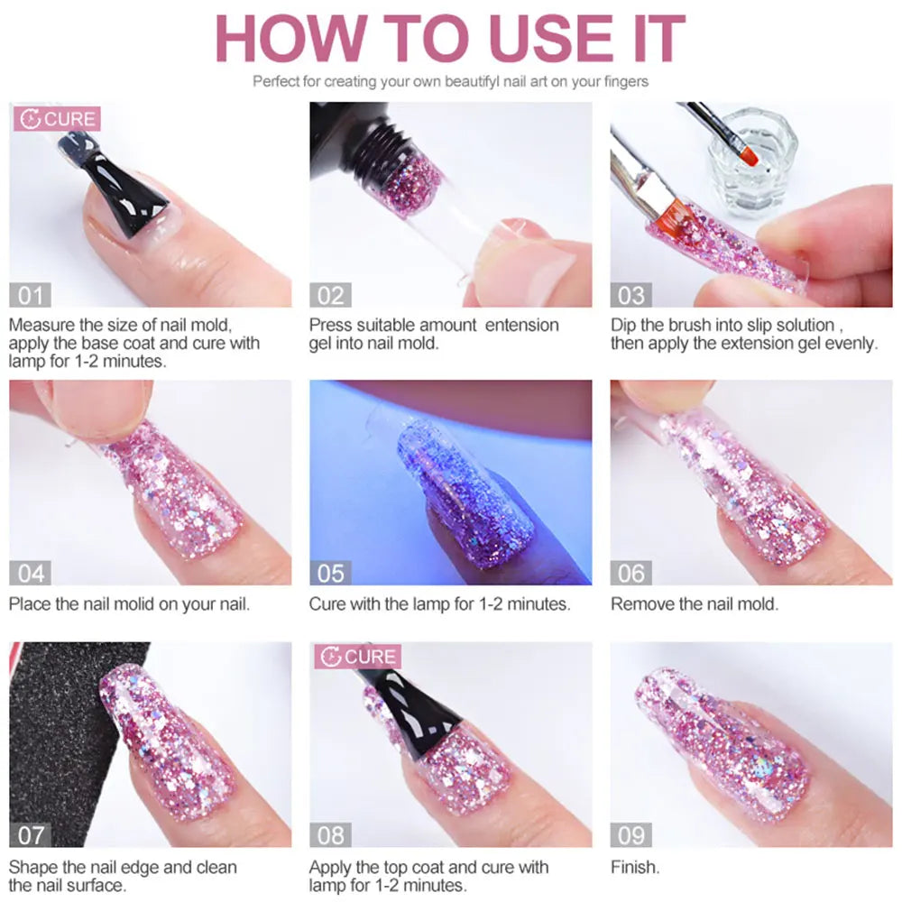 LIMEGIRL Camouflage UV Builder Poly Gel – Soak-Off Nail Extension Gel, 24 Colors, 30ml