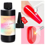 NOCIS Super Top Coat – No-Wipe Glossy Soak-Off LED Gel, Formaldehyde-Free