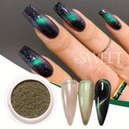 Cat Eye Magnetic Nail Glitter Powder Set – Aurora Crystal Chrome Pigment, 6 Colors