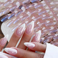 Pearlescent Short Square Press-On Toenail Tips – Full Cover Soft Gel, 120 Pieces