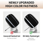 RS NAIL Painting Gel Nail Polish – Black & White Line & Flower Drawing Gel