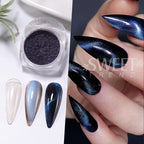 6-Color Cat Eye Magnetic Chrome Nail Powder Set – 3D Glitter Pigment