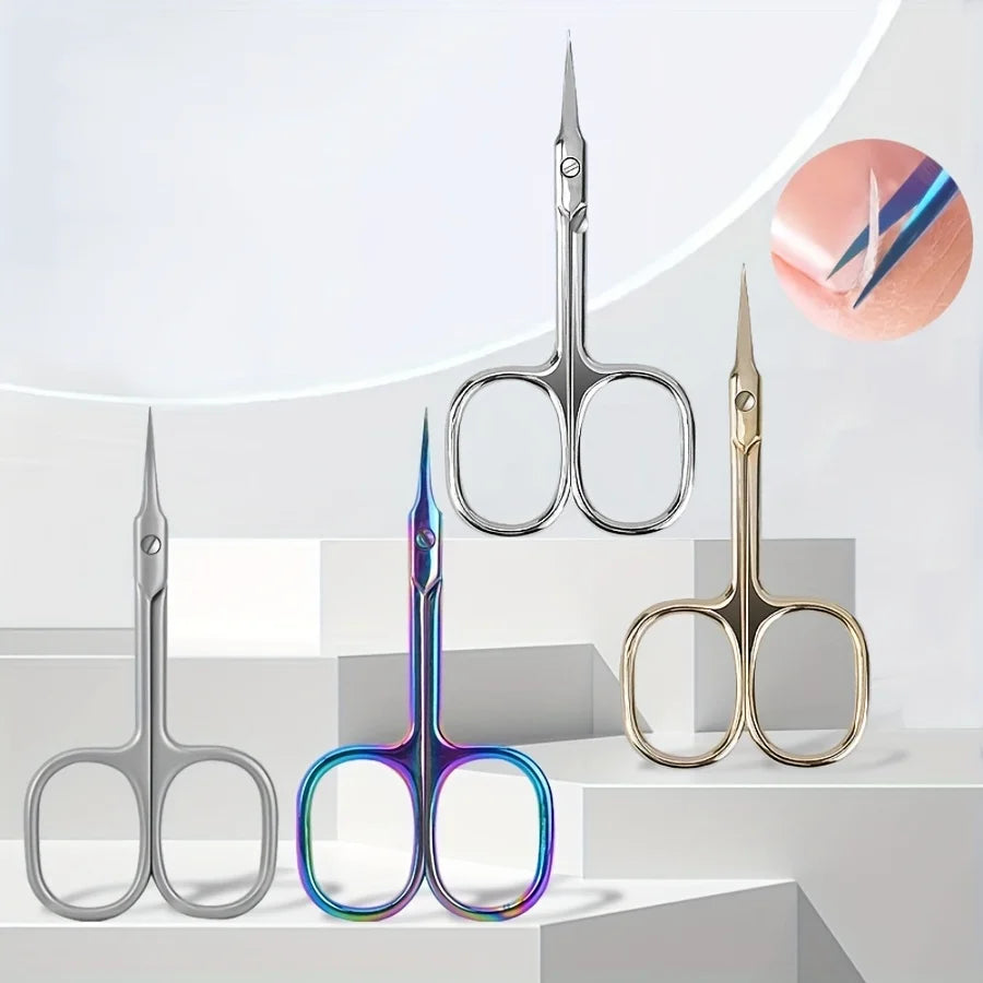 Ouriner Curved Tip Thin Blade Cuticle Scissors – Stainless Steel Trimmer