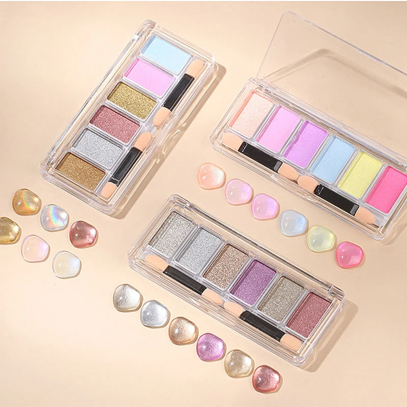 CHUNSHU 6-Color Metallic Chrome Nail Powder – Mirror Gold, Silver & Aurora