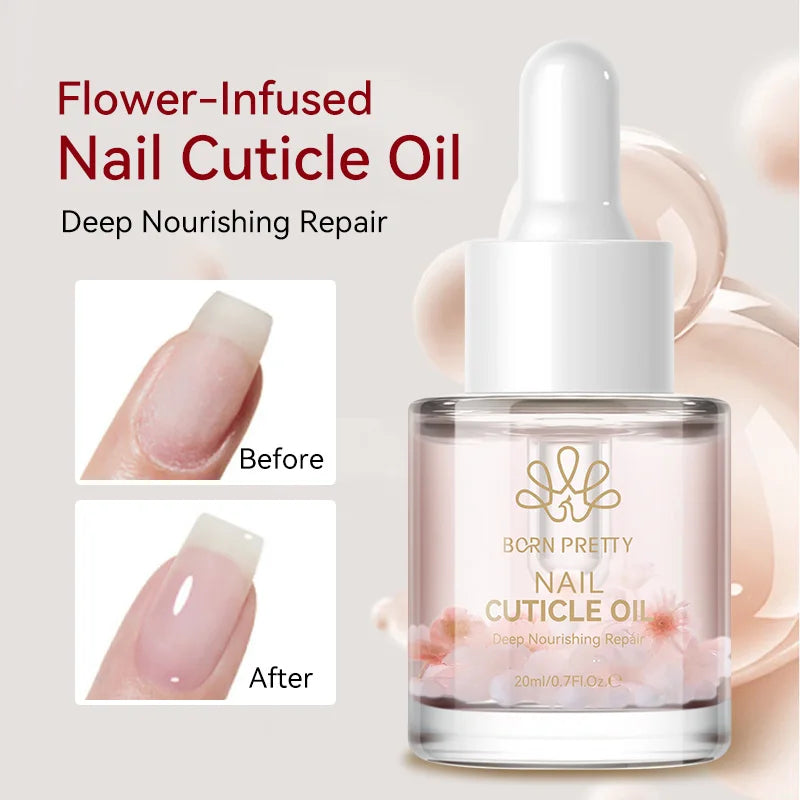 BORN PRETTY Flower-Infused Cuticle Oil & Remover Set – 20ml
