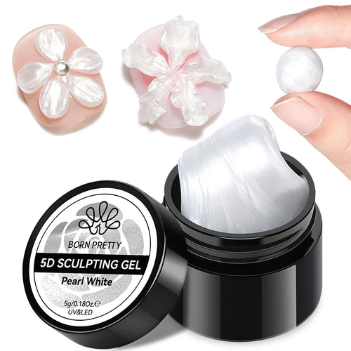 BORN PRETTY Pearl White 3D Sculpting Gel – Non-Sticky Carving & Shaping Gel
