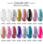 ROSALIND Glitter Sequin Poly Nail Gel – Quick Extension Crystal Builder Gel