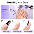 GELLEN 4-in-1 Nail Glue & Prep Dehydrator Kit – Soak-Off UV LED Cure