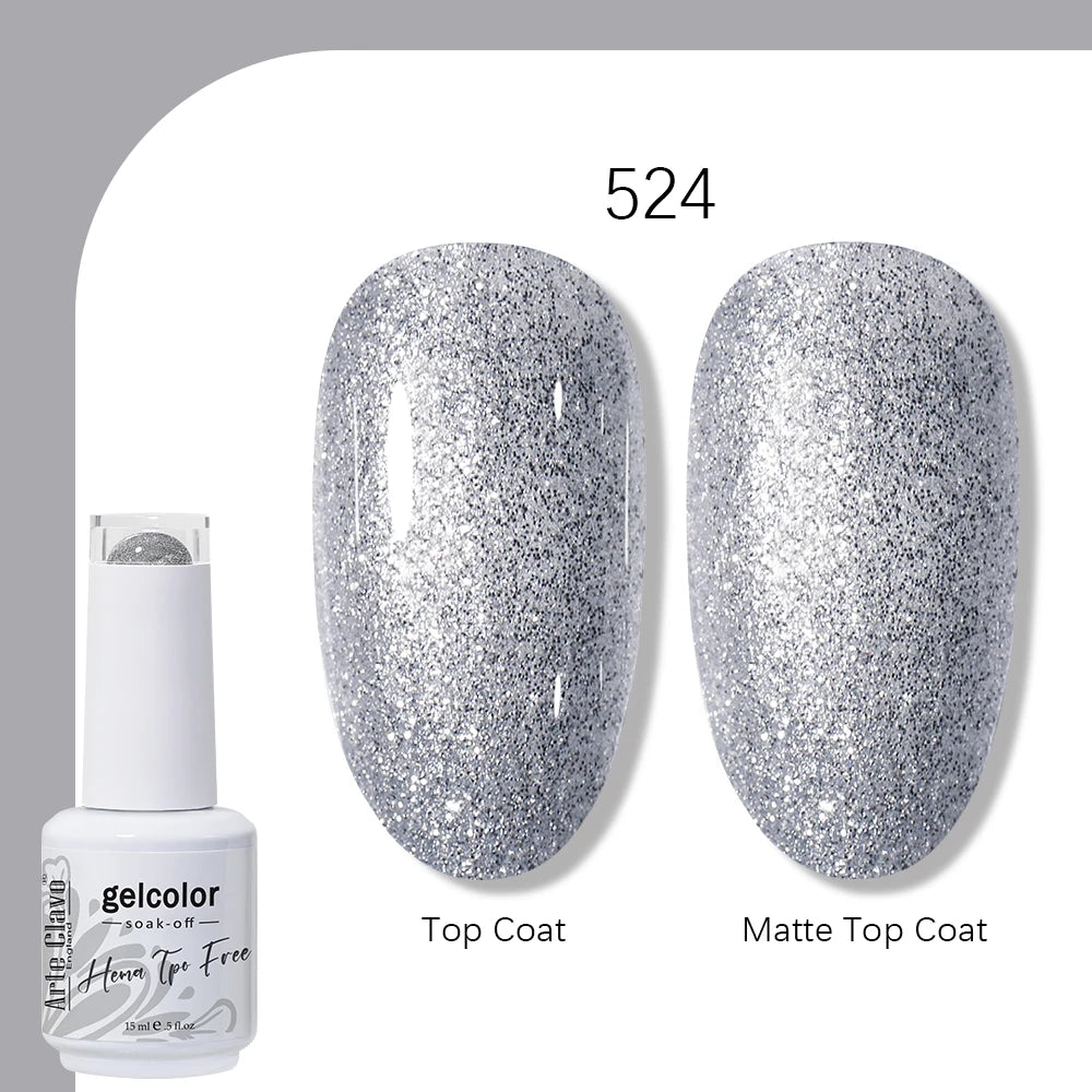 Arte Clavo Gel Nail Polish 400 Colors15ml Semi Permanent Gel Varnish Base Top Coat Nail Art Manicure Soak Off LED UV Salon Gel