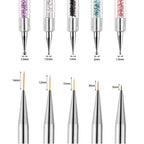 Lightweight Nail Art Dotting Pen Set – Rhinestone Handle Liner & Dotter, 5 Pieces