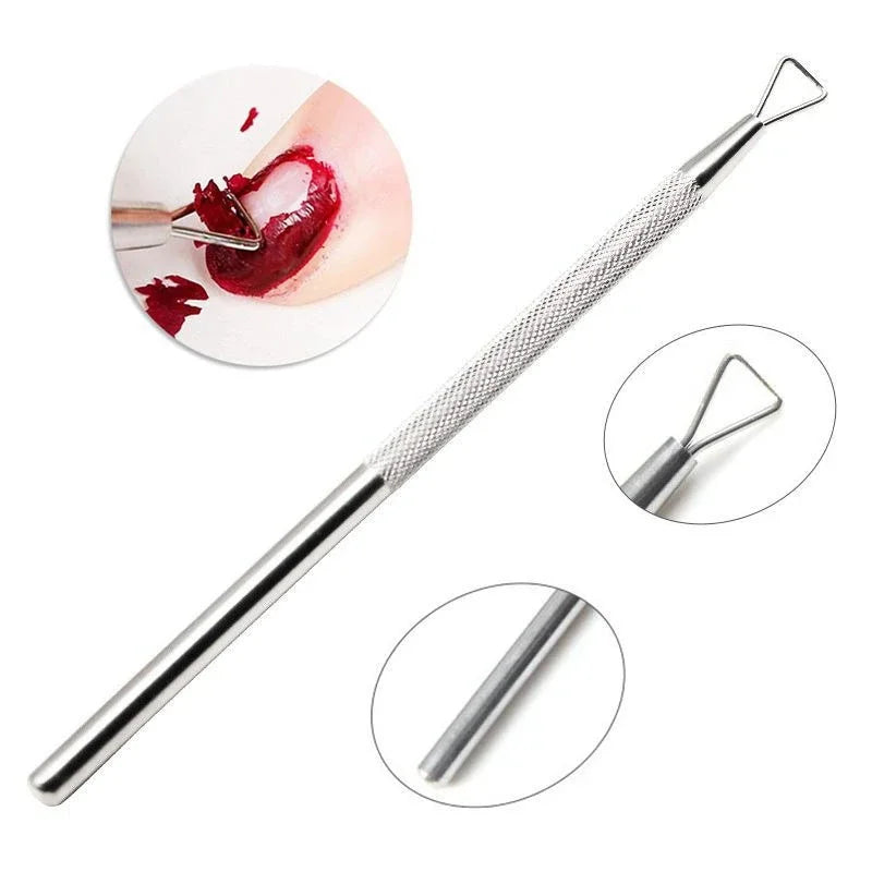 Stainless Steel Triangle Stick Rod Pusher – Cuticle Peeler & Gel Polish Remover