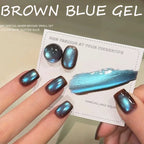 SHAKA Cat Eye Gel Nail Polish – Glass Bead Blue & Brown Magnetic Shimmer