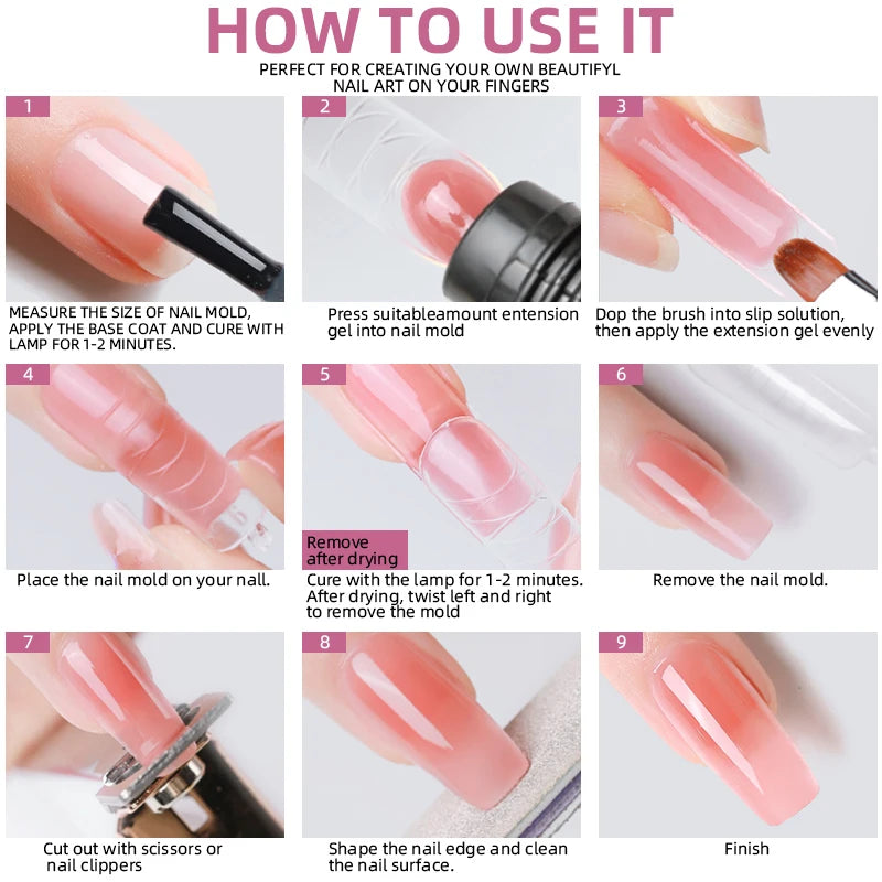 LNWPYH Poly Extension Nail Gel Set – Professional Building Gel Kit, 4/9 Colors