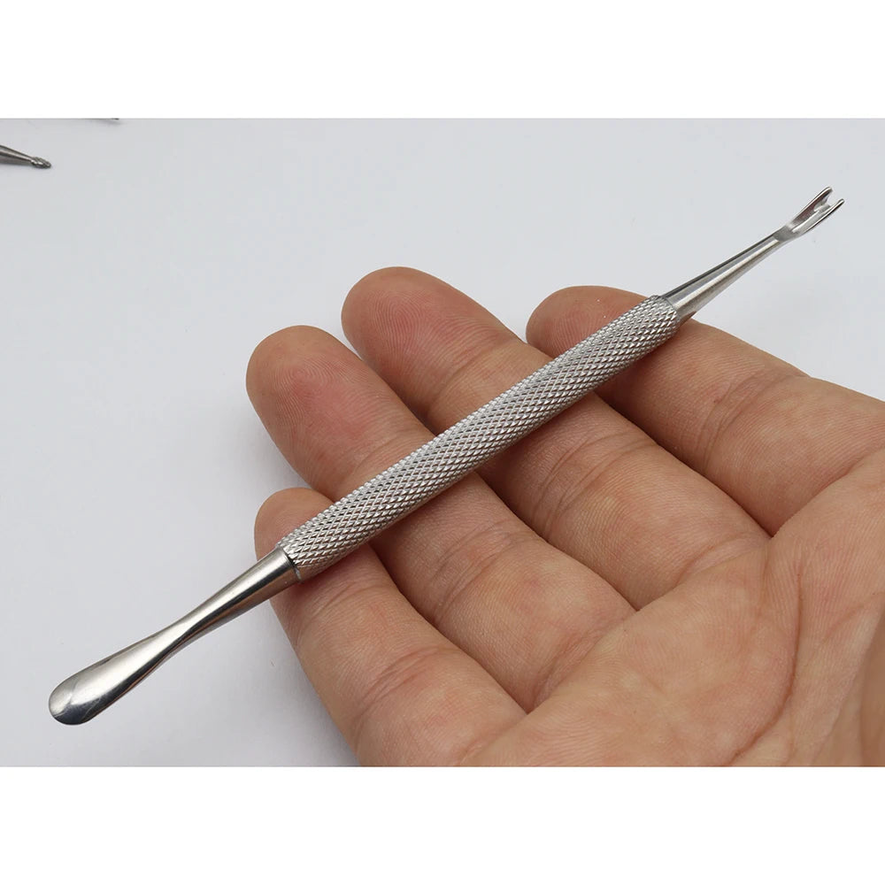 Double-Ended Stainless Steel Cuticle Pusher & Dead Skin Scraper