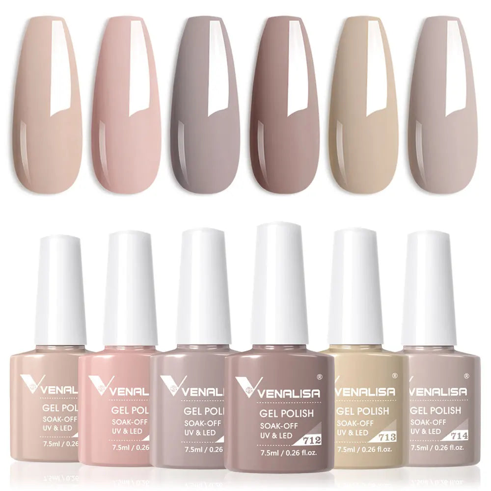 VENALISA 7.5ml Nail Gel Polish VIP5 HEMA Free Semi Permanent Soak off UV LED Nail Gel Varnish Full Coverage Nail Gel Lacquer