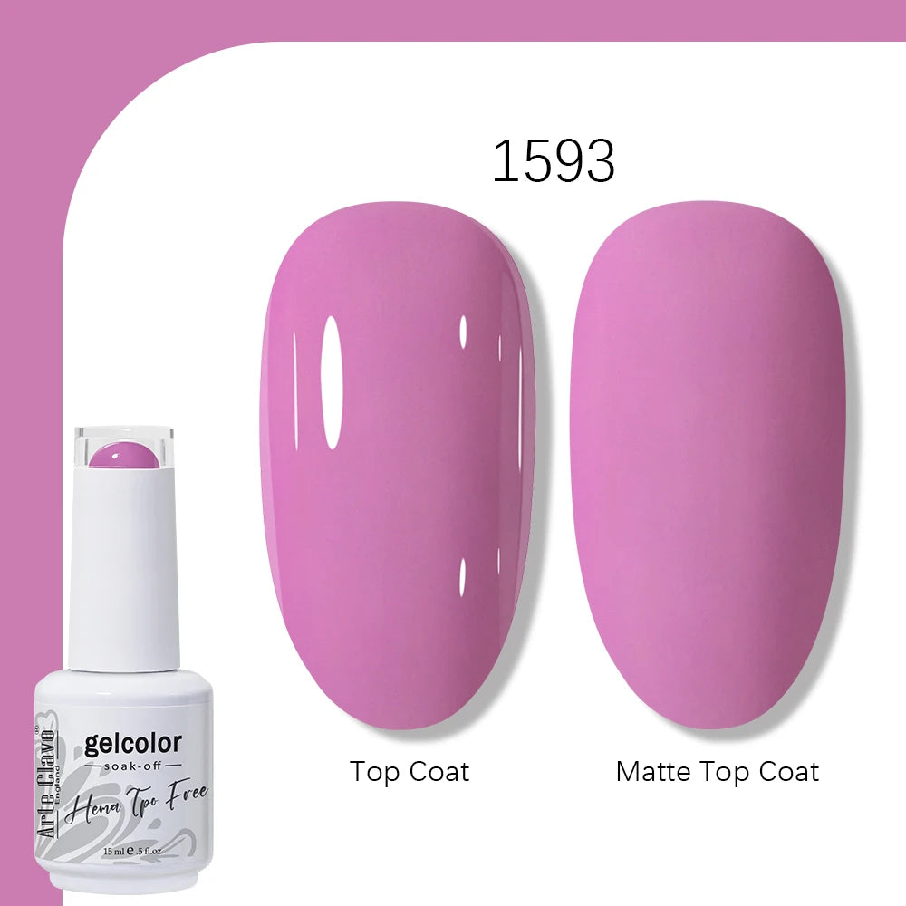 Arte Clavo Gel Nail Polish 400 Colors15ml Semi Permanent Gel Varnish Base Top Coat Nail Art Manicure Soak Off LED UV Salon Gel