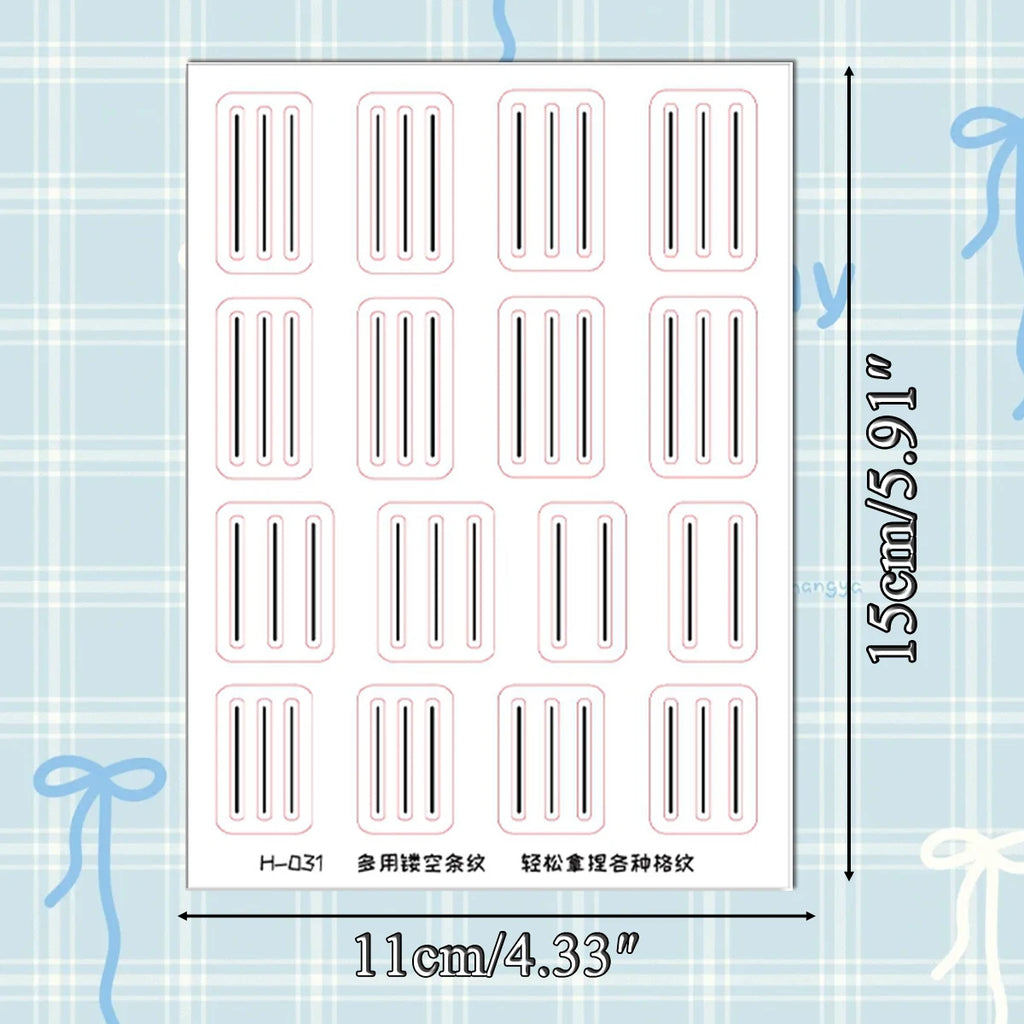Geometric French Nail Guide Stickers – Curve & Straight Striping Tape, 2–20 Sheets